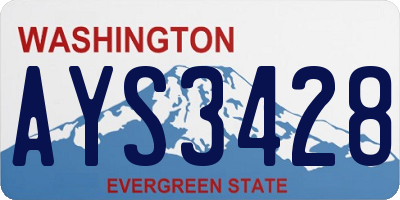 WA license plate AYS3428