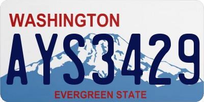 WA license plate AYS3429