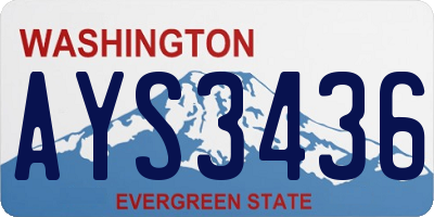 WA license plate AYS3436