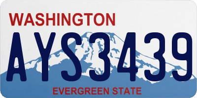 WA license plate AYS3439