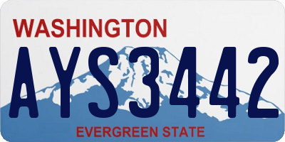 WA license plate AYS3442