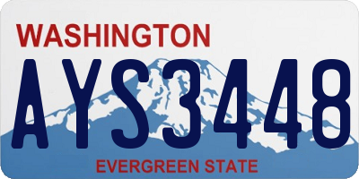 WA license plate AYS3448
