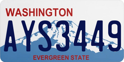 WA license plate AYS3449