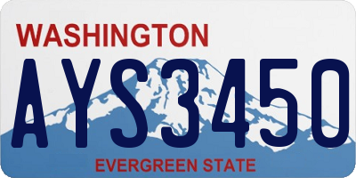 WA license plate AYS3450