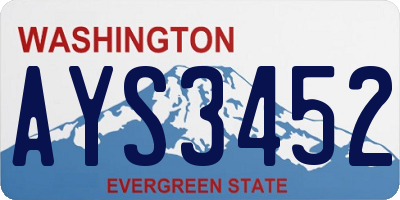 WA license plate AYS3452