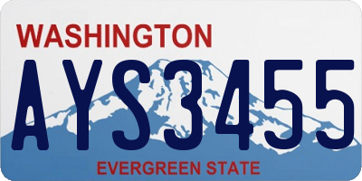 WA license plate AYS3455