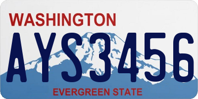 WA license plate AYS3456