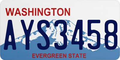 WA license plate AYS3458