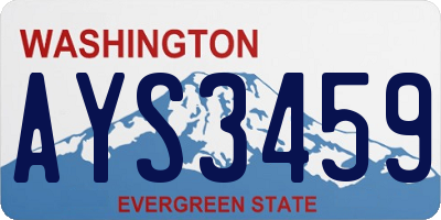 WA license plate AYS3459