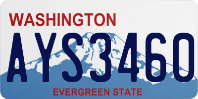 WA license plate AYS3460