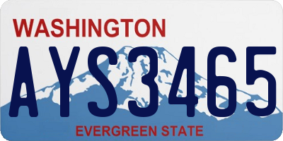 WA license plate AYS3465