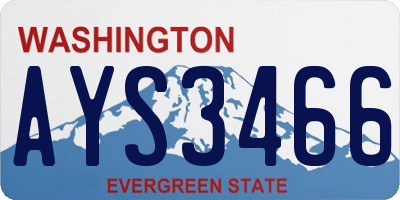 WA license plate AYS3466