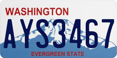 WA license plate AYS3467