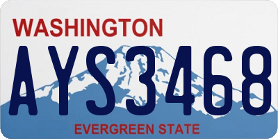 WA license plate AYS3468