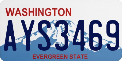 WA license plate AYS3469