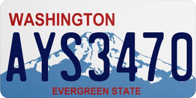 WA license plate AYS3470