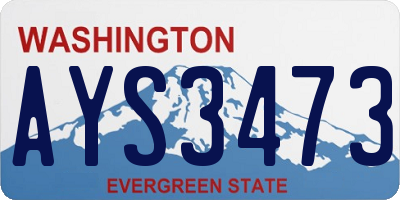 WA license plate AYS3473