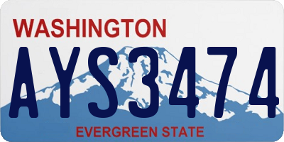 WA license plate AYS3474