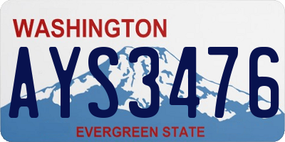 WA license plate AYS3476