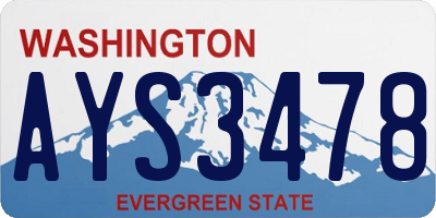 WA license plate AYS3478