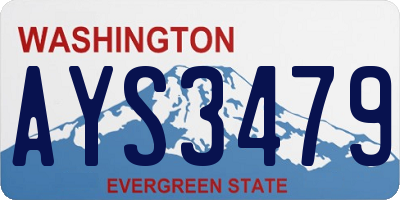 WA license plate AYS3479