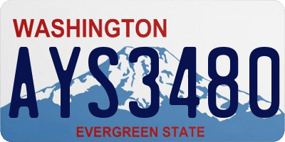 WA license plate AYS3480