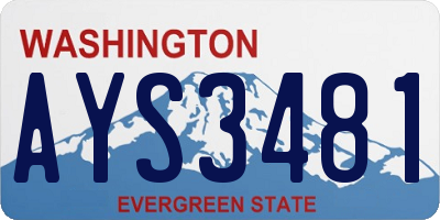 WA license plate AYS3481