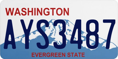 WA license plate AYS3487