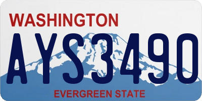 WA license plate AYS3490