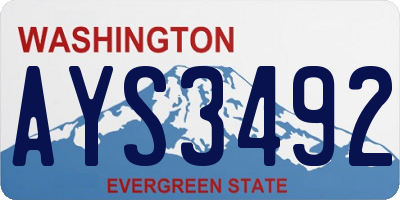 WA license plate AYS3492