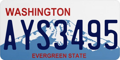 WA license plate AYS3495