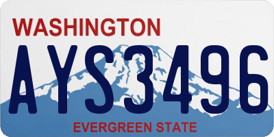 WA license plate AYS3496