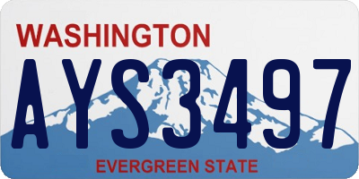 WA license plate AYS3497