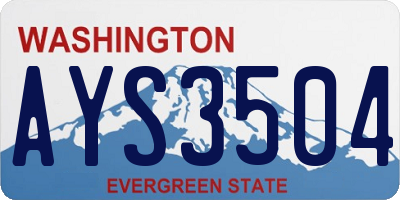 WA license plate AYS3504