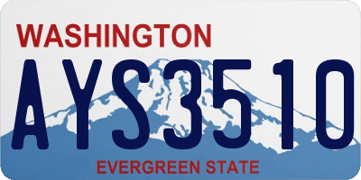 WA license plate AYS3510