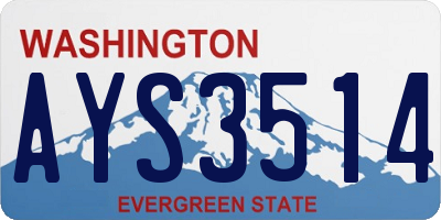 WA license plate AYS3514