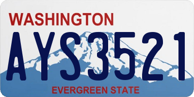 WA license plate AYS3521