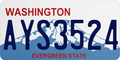 WA license plate AYS3524