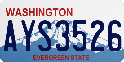 WA license plate AYS3526
