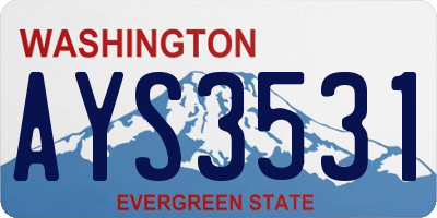WA license plate AYS3531