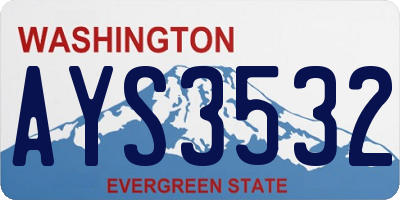 WA license plate AYS3532