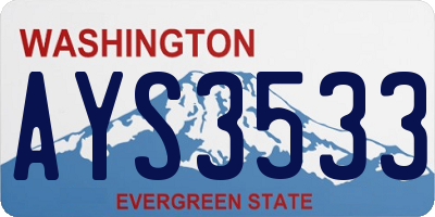 WA license plate AYS3533