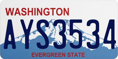 WA license plate AYS3534