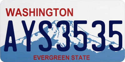 WA license plate AYS3535