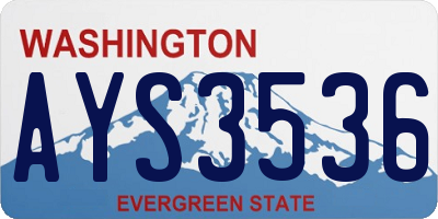 WA license plate AYS3536
