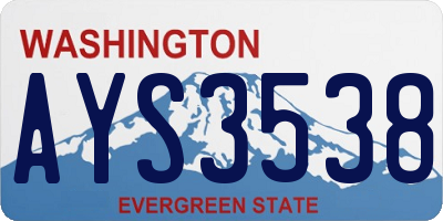 WA license plate AYS3538