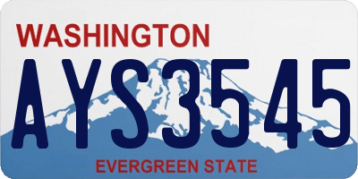 WA license plate AYS3545