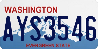 WA license plate AYS3546