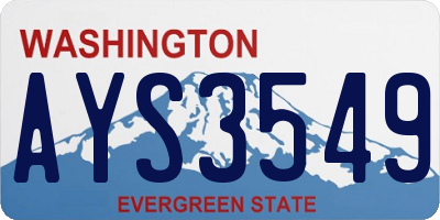 WA license plate AYS3549