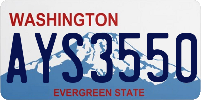 WA license plate AYS3550